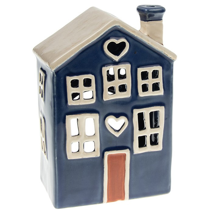 Village Pottery Blue Heart House