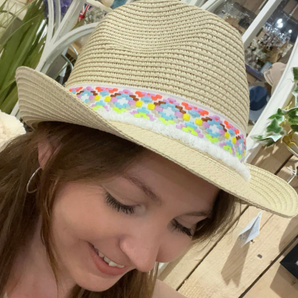 Neon Aztec Trilby Hat