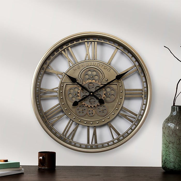 Silver Cog Wheel Wall Clock