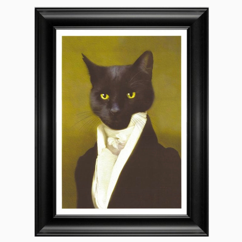 Cat Boy Animal Portrait Framed Artwork
