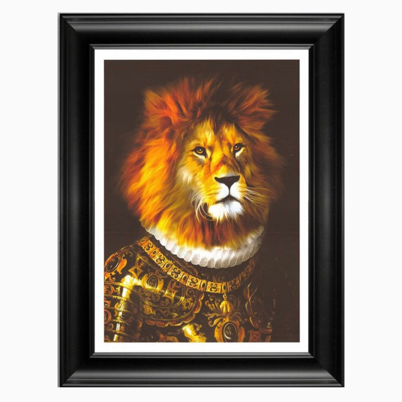 Aras Lion Animal Portrait Framed Artwork