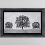 Winter Three Trees Hand Finished Liquid Art Framed Artwork