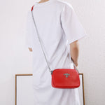 Leather Crystal Bee Bag (Red)