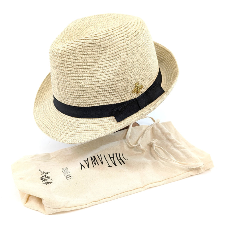 Trilby Style Hat with Bee Detail