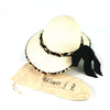 Cream Open Back Hat with Animal Print Detail