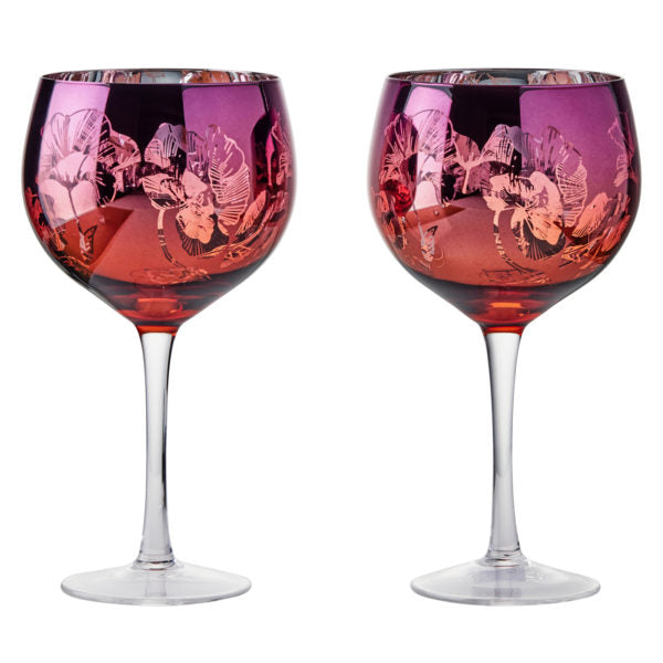 Artland Set of 2 Bloom Gin Glasses | GORGEOUS GEORGE