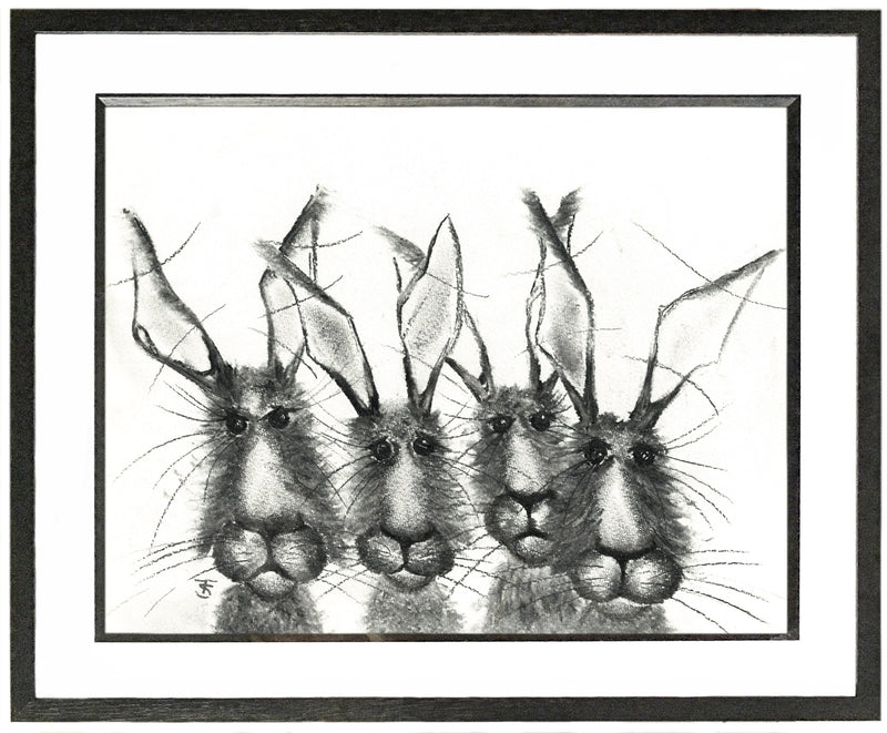 Hare Quartet Framed Hare Illustration | GORGEOUS GEORGE