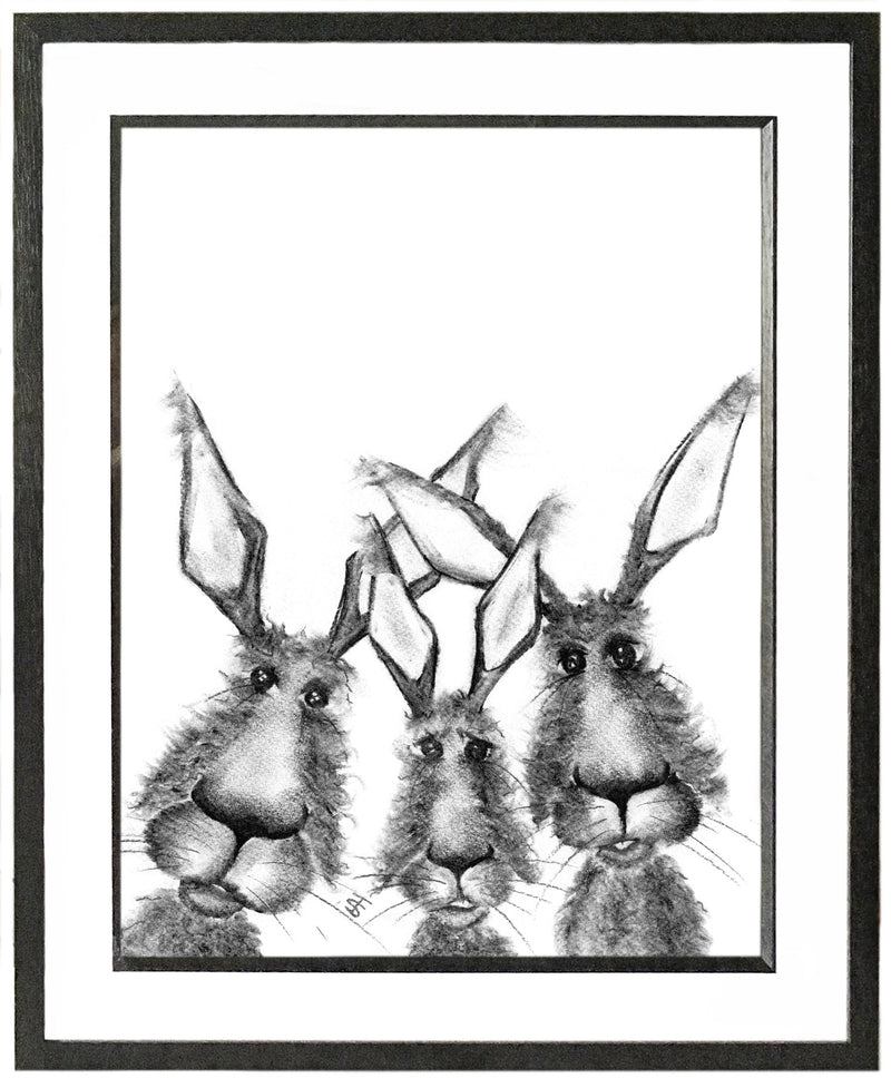 Harry Louis and William Framed Hare Illustration | GORGEOUS GEORGE
