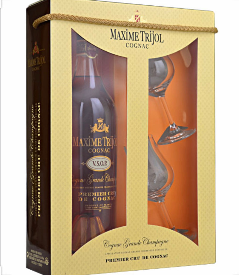 Maxime Trijol VSOP Grande Champagne Gift Pack with 2 x Glasses | GORGEOUS GEORGE