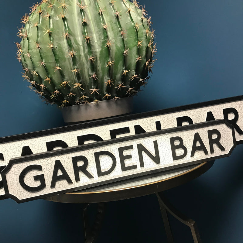 Garden Bar Wooden Street Sign