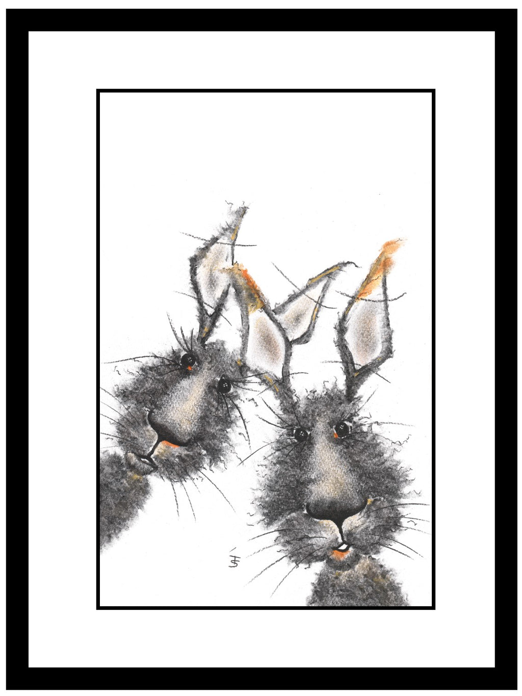 Walter & Rufus Framed Hare Illustration | GORGEOUS GEORGE