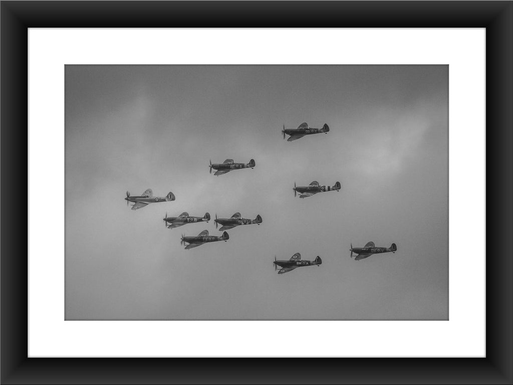 Mounted Nine Spitfires Print | GORGEOUS GEORGE