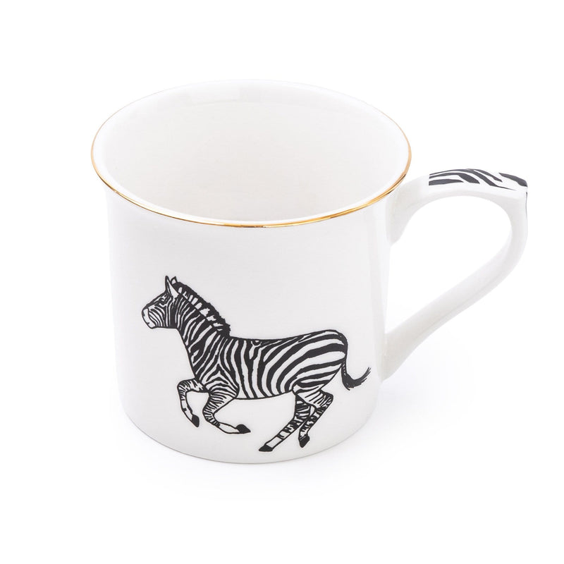 Zebra Mug with Gold Rim