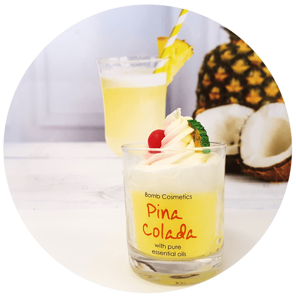 Pina Colada Piped Candle Glass