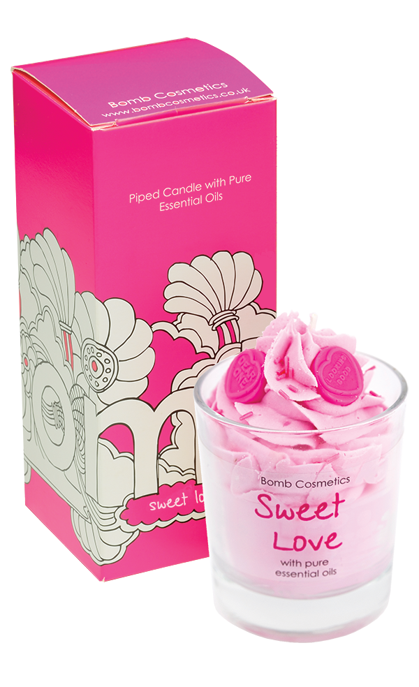 Sweet Love Piped Candle Glass